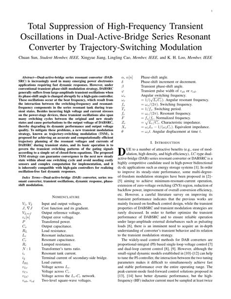 Pdf Total Suppression Of High Frequency Transient Oscillations In