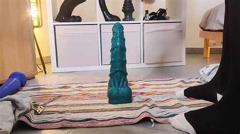 Caged Sissy Fucked Ballsdeep By Huge Dildo Mr Hankeys Seahorse Large