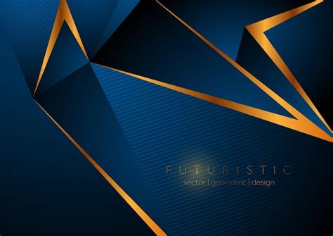 Premium Vector Blue And Bronze Geometric Low Poly Background