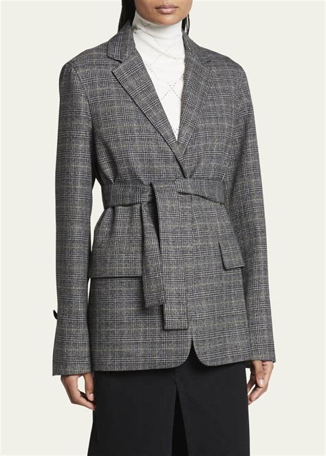 Proenza Schouler White Label Plaid Belted Suiting Jacket Bergdorf Goodman