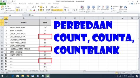 Cara Menggunakan Rumus COUNT COUNTA Dan COUNTBLANK YouTube