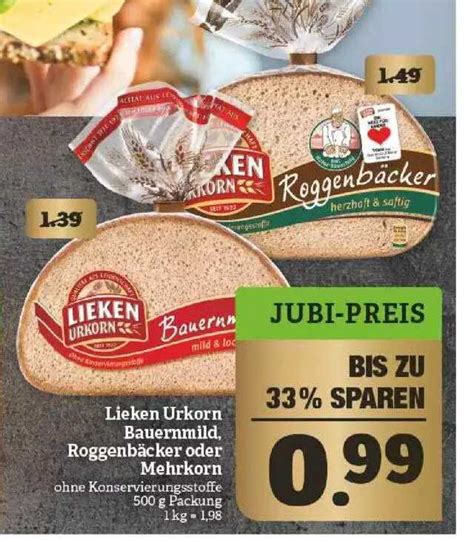 Lieken Urkorn Bauernmild Roggenbäcker Oder Mehrkorn Angebot Bei