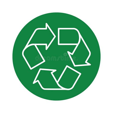 Recycle Icon Green Round Transparent Stock Illustration Illustration