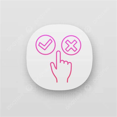 Accept And Decline Buttons App Icons Set Mark Checklist Push Vector