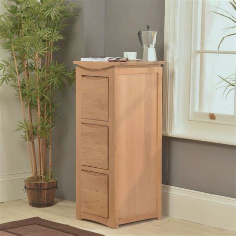 Crescent Solid Oak Furniture Three Drawer Filing Cabinet Sale Now On