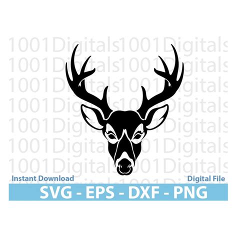 Deer Head 3 Svg, Deer Head Svg Png Dxf Eps , Deer Head Silho - Inspire ...