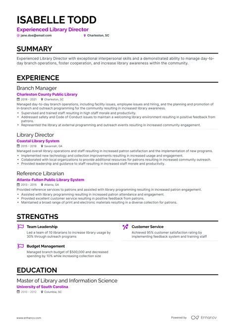 5 Library Director Resume Examples And Guide For 2024