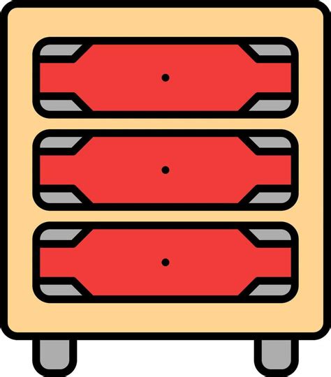 Flat Style Drawer Icon In Red And Peach Color 24949079 Vector Art At