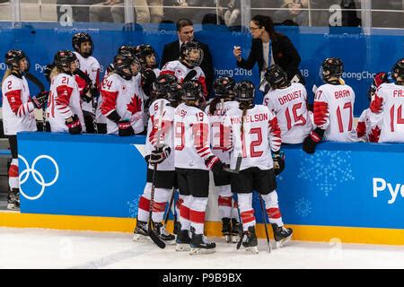 Canadian Head Coach Laura Schuler With Team Canada During The Gold