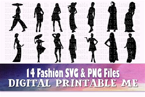 Fashion Woman Svg Female Silhouette Png Graphic By Digitalprintableme · Creative Fabrica