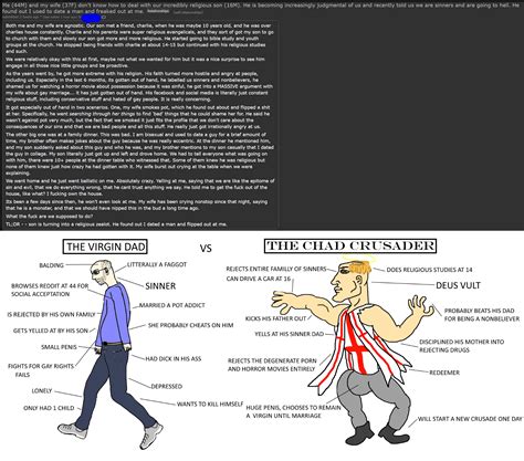 The Virgin Dad vs The Chad Crusader | Virgin vs. Chad | Know Your Meme