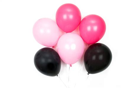 Hot Pink Y Black Balloon Set Globo Rosa Caliente Y Negro Etsy España