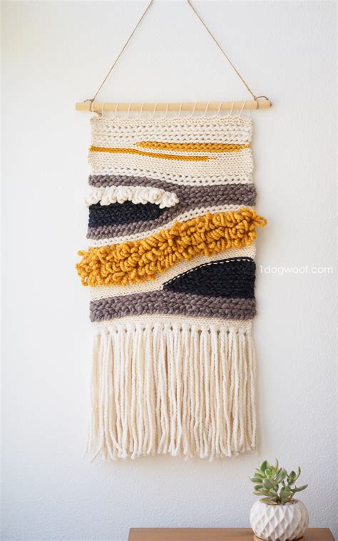 How to Make Your Own Woven Crochet Wall Hanging - One Dog Woof