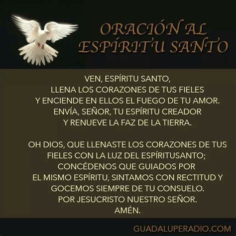 Oraci N Al Esp Ritu Santo Oraci N Al Esp Ritu Santo Oraciones