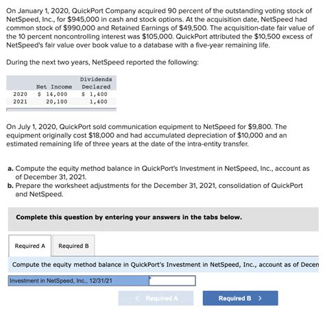 Solved On January Quickport Company Acquired Chegg