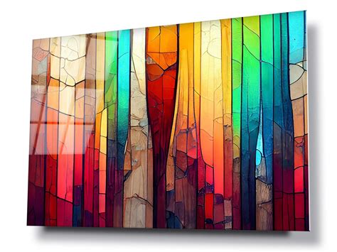 Colourful Stained Glass Wall Art Hd Digital Print On Glass Poster Wall