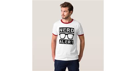 Nerd alert funny men's shirt | Zazzle