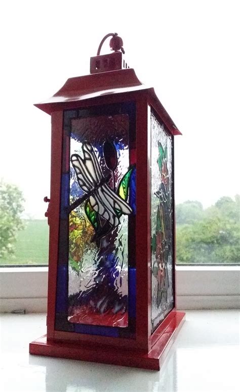 Glass Painted Lantern Faux Stained Glass