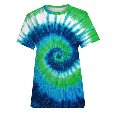 Wholesale Custom Art Colorful Tie-dye Couple Dress Short-sleeved T-shirt Men Trend Summer Loose ...