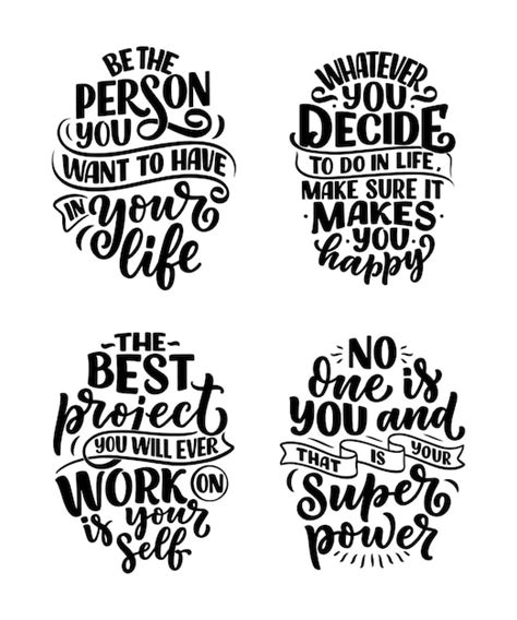 Premium Vector Set With Modern And Stylish Hand Drawn Lettering