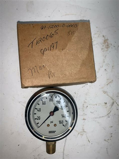 WIKA PRESSURE GAUGE 9767070 160 PSI RANGE 1 4 NPT LM 2 5 8 FACE