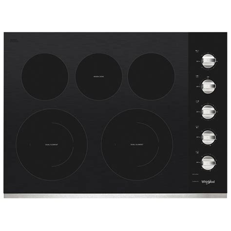 Whirlpool 30 Electric Cooktop Ceramic Top In Stainless Steel Nebraska Furniture Mart