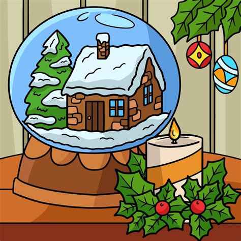 Christmas Snow Globe Colored Cartoon Illustration 11415725 Vector Art ...