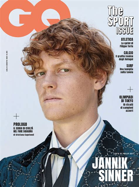 Jannik Sinner Covers GQ Italia July August 2021 By Philip Gay