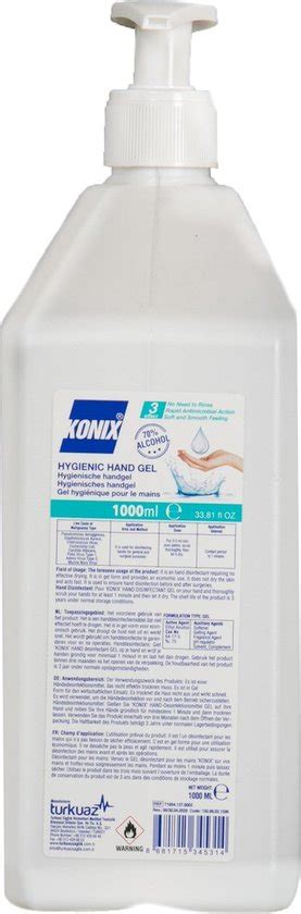 Handgel Konix 1000ml Pomp Antibacterieel 70 Alcohol Bol