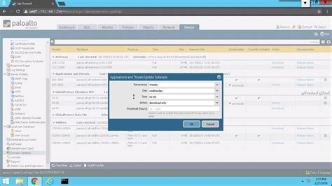 Configure Schedule Dynamic Updates On Palo Alto Firewall Update