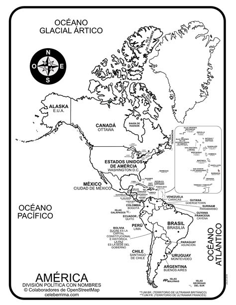 Mapa Continente Americano Con Nombres Y Division Politica Themeloader