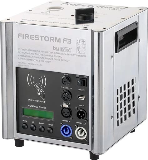 JMAZ Firestorm F3 Chrome 500W Cold Spark Machine W Reverb