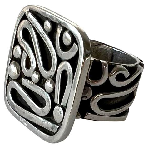 Danish Modernist Triple Tiered Sterling Silver Ring At Stdibs