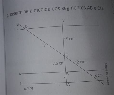 Determine A Medida Dos Segmentos Ab E Cd Brainly Br