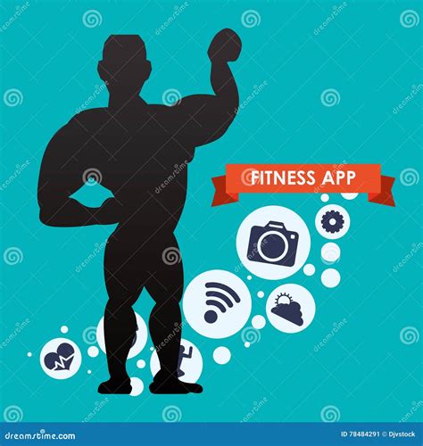 Fitness App Technology Icons Stock Vector Illustration Of Fitness