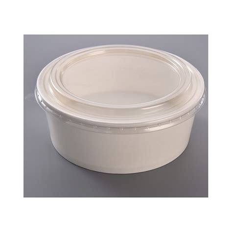 Bowl Kraft Blanco 750 Ml 25 Oz Con Tapa Transparente