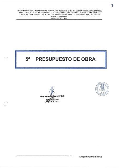 Presupuesto De Obra Juan Jose Reyes Ruiz Udocz