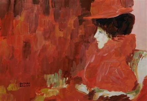 Gustav Klimt Female Portrait With Red Hat