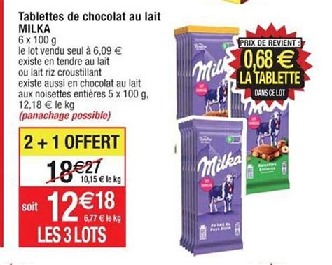 Promo Tablettes De Chocolat Au Lait Milka Chez Cora Icatalogue Fr