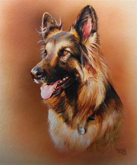 German Shepherd Painting Dog Paintings Dog Artist