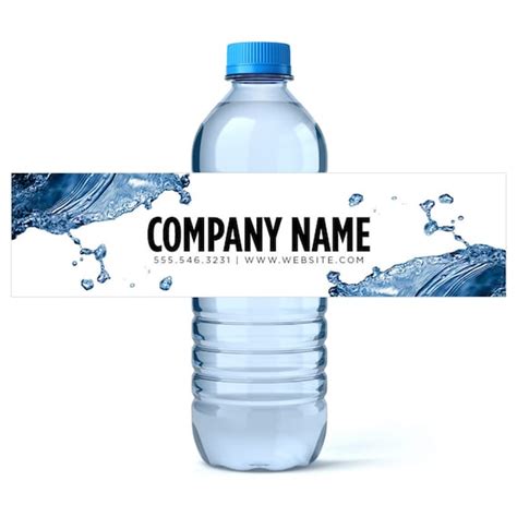 Custom Water Bottle Labels - Water Business Water Labels - Custom Logo ...