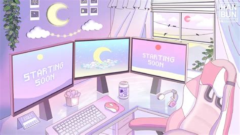 Animated Scenes For Twitch Kawaii Gamer Room Aesthetic Etsy Pink