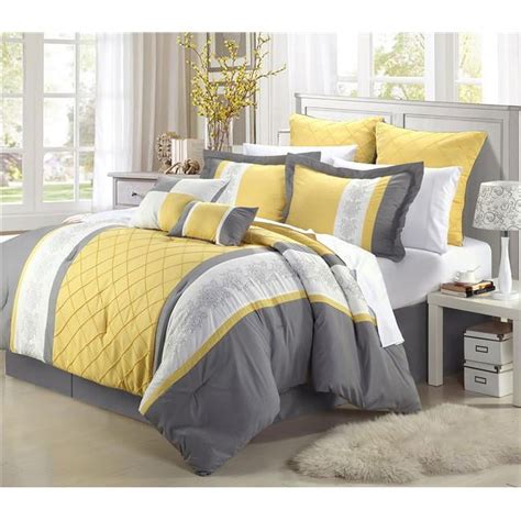 Livingston 8 Piece Queen Size Embroidered Bedding Comforter Set