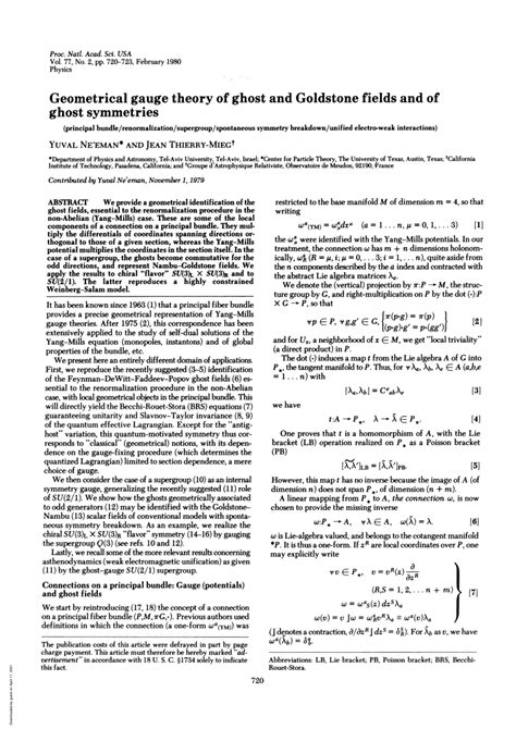 Pdf Geometrical Gauge Theory Of Ghost And Goldstone Fields And Of