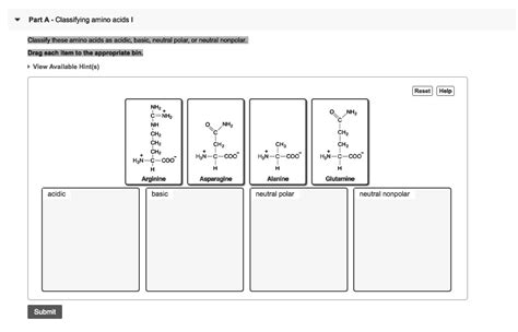 Solved Classify These Amino Acids As Acidic Basic Neutral Polar Or Neutral Nonpolar Drag