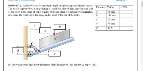 Solved A Foldable Tray For The Paper Supply Of A Photocopy Chegg