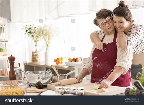 Young Happy Woman Hugging Her Grandma Stock Photo 640352413 Shutterstock