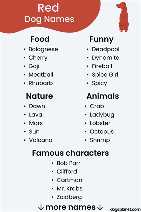 red dog names   pooch