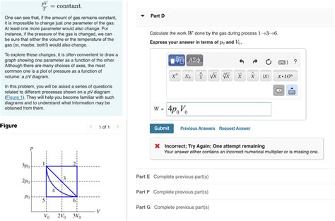 Solved Calculate The Work W Done By The Gas During Process Chegg