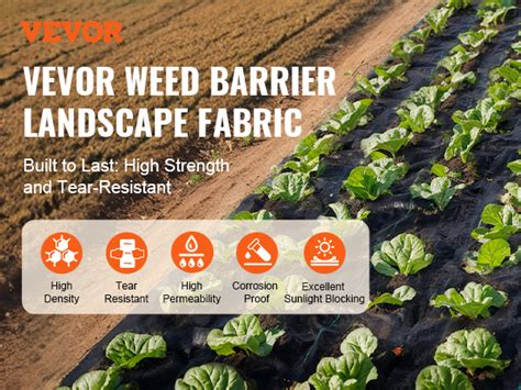 Vevor Weed Barrier Landscape Fabric 4 100ft Heavy Duty Garden Weed Fabric Woven Pp Weed